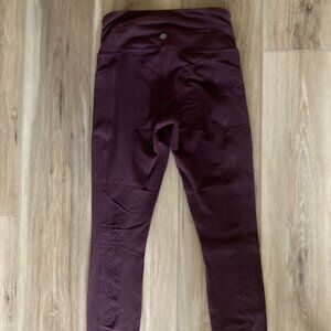 Athleta High Rise 7/8 Burgundy Leggings XS